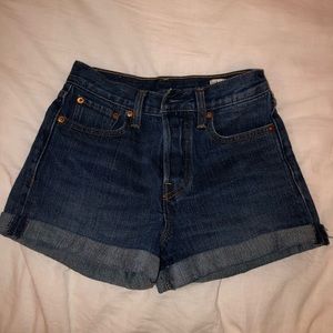 Levi’s dark wash cuffed shorts